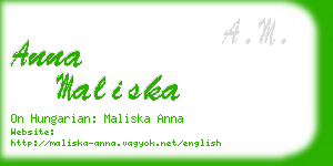 anna maliska business card